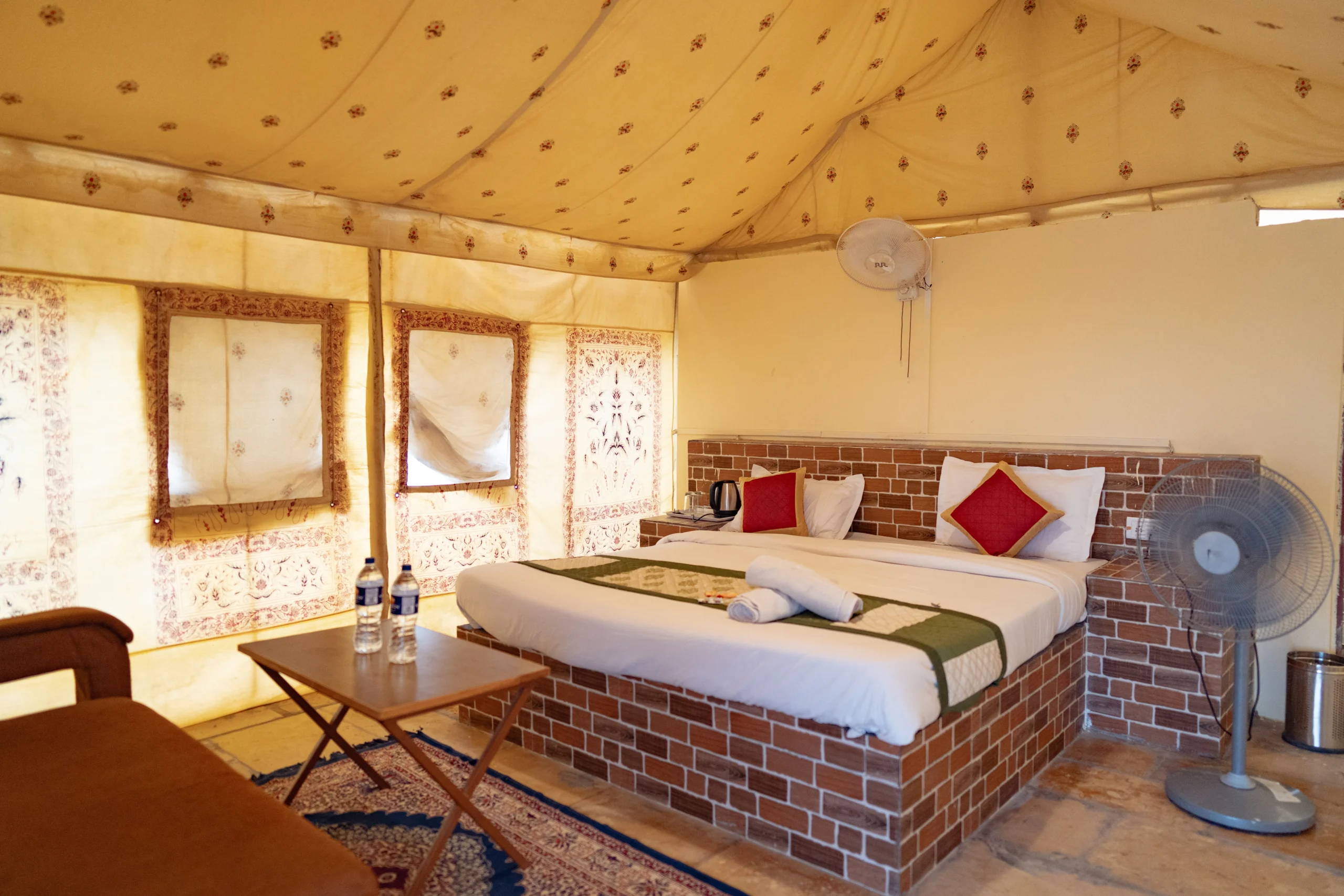 Superior Tent interior at Rumi's Desert Camp